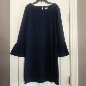 J.Crew Navy ruffle sleeve dress
